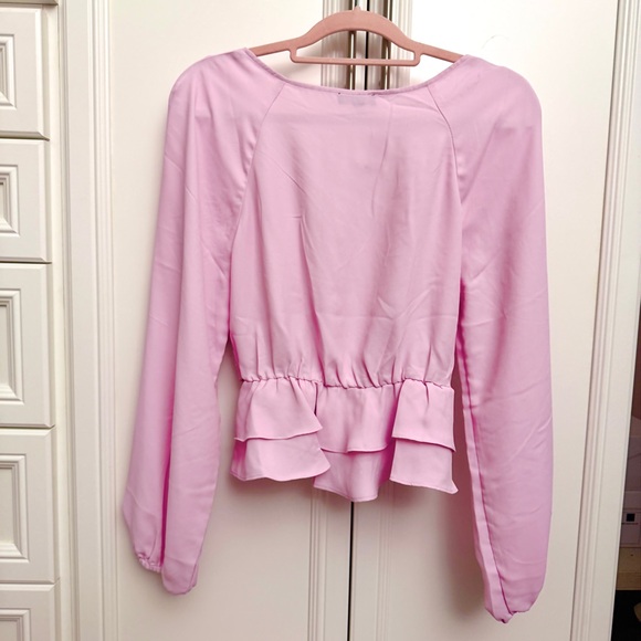 Express Pink Ruffled Blouse - Picture 2 of 4